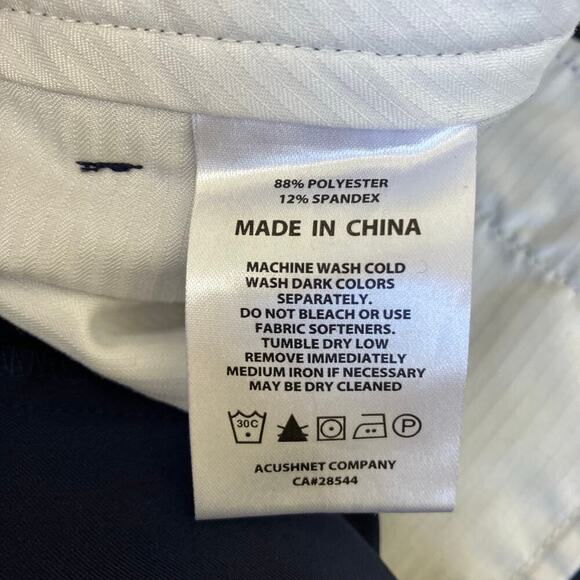 Footjoy Mens Sz 32x32 Flat Front Chino Pants Golf Performance Navy Quick Dry - Picture 15 of 16